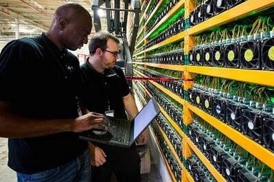 Liquid-cooled mining farm installation